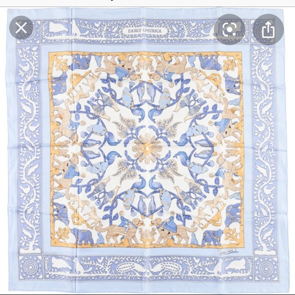 Hermes Silk Scarf- Premiers Americans - Picture 2 of 15